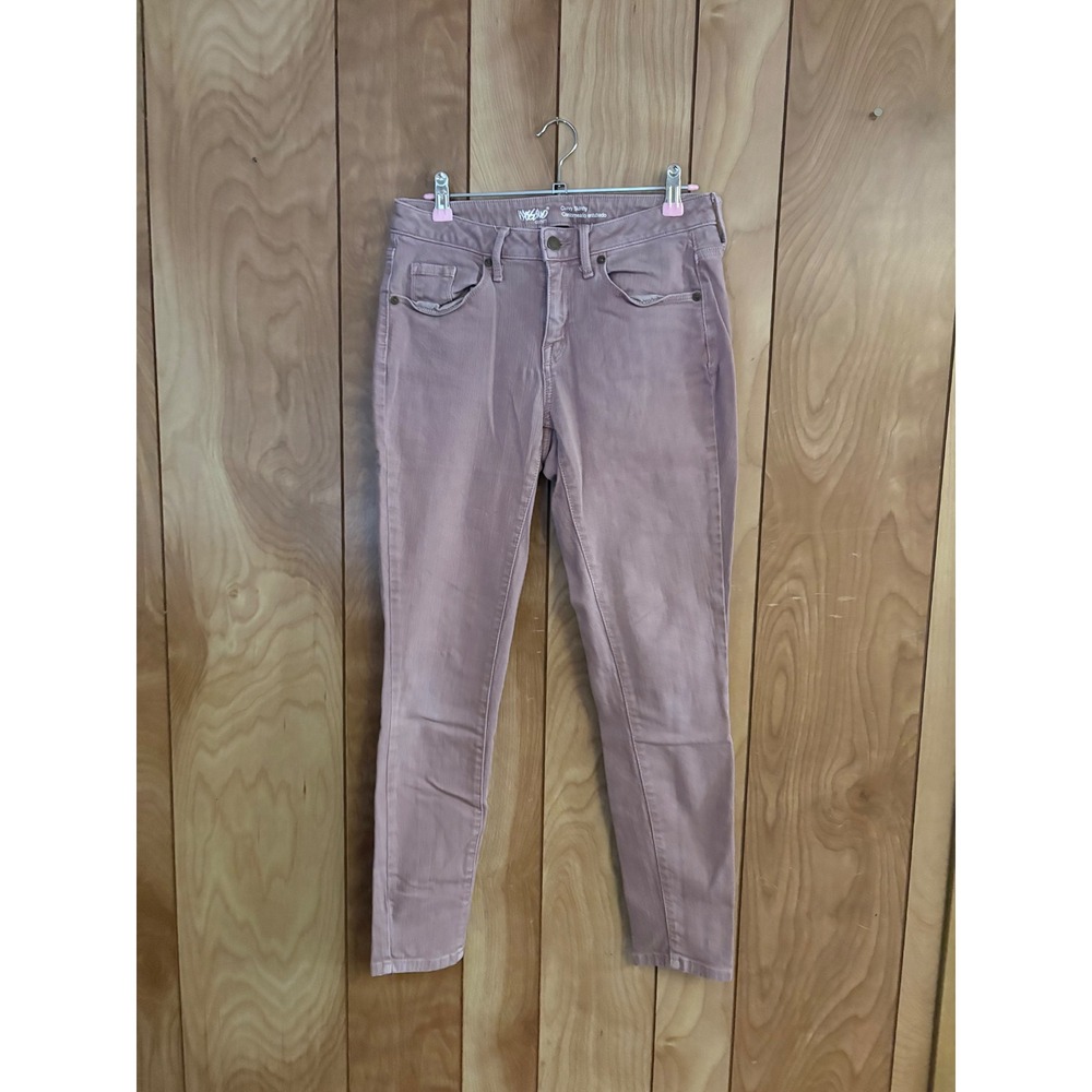 Mossimo Curvy Skinny Jeans Womens 4R 27 Waist Mauve Pink Power Stretch Denim